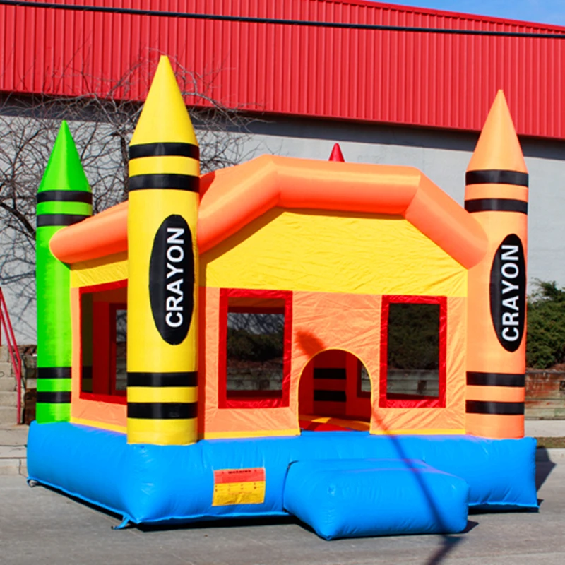 Free shipping oxford cloth inflatable crayon bouncer, commercial bounce houses, inflatable