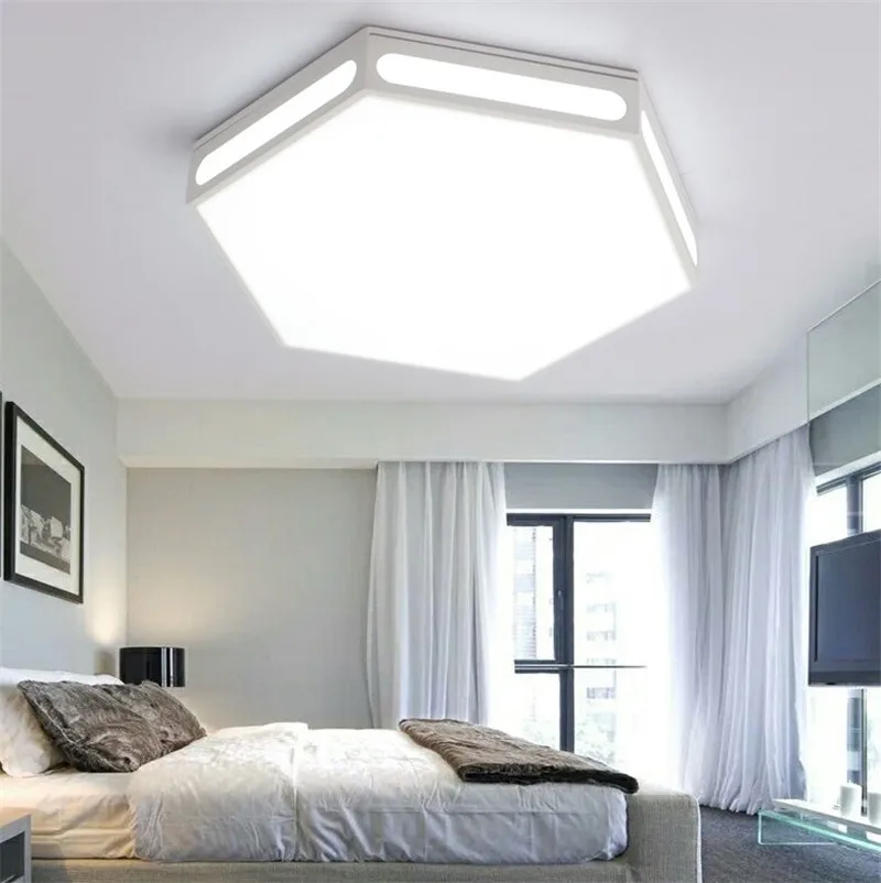 Modern White Hexagon Lamp Led Ceiling Light Fixture Indoor