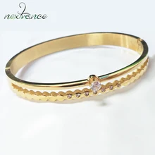 Nextvance золотыми стразами волна браслет полый AAA кубического циркония Браслеты браслеты для Для женщин свадебные Обручение ювелирные изделия