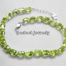 Натуральный настоящий перидот браслет цепочка Серебро 925 пробы для мужчин или женщин 0.5ct* 25 шт драгоценный камень# X14090818