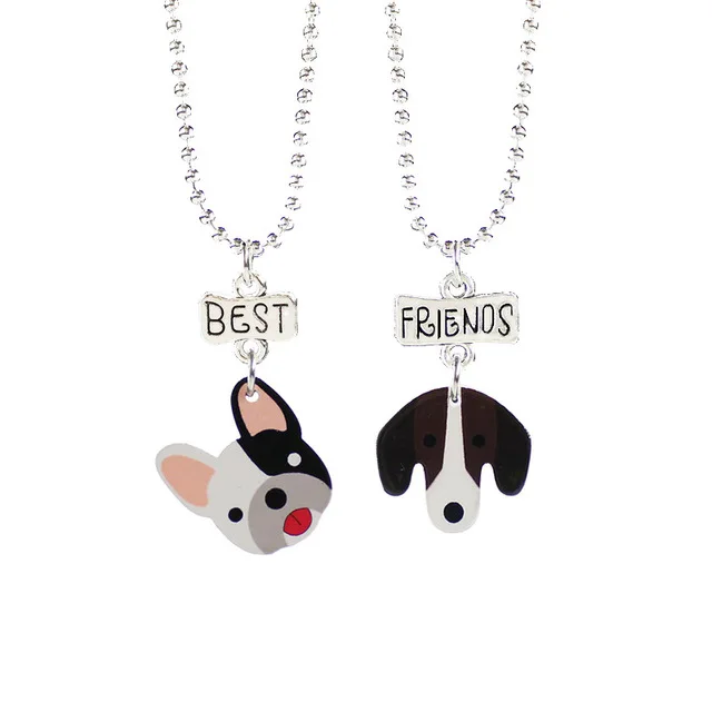 1Set Friendship Dog Stereo Imitation BFF Necklace For Children Best