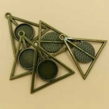 

Cabochon Fits 16mm Dia Setting Base Blank Pendant Trays Triangle Charm Zinc Alloy Diy 10PCS/bag (T163) 2015 New Free Shipping