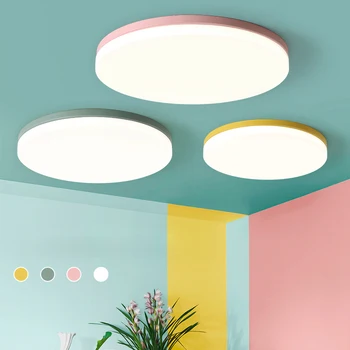 

Wooden Ceiling Lights For Living Room Bedroom lighting fixture round surface mounted Ceiling Lamp home Decorative Lampshade deco