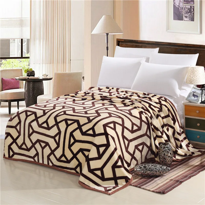 autumn and winter fashion super soft flannel wool blanket sofa bed black king size blanket