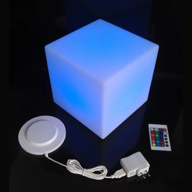 40cm Led Luminous Light Bar Stool Waterproof PE Material Cube Chair SK-LF35i from Skybess Factory Direct free shipping 1pc