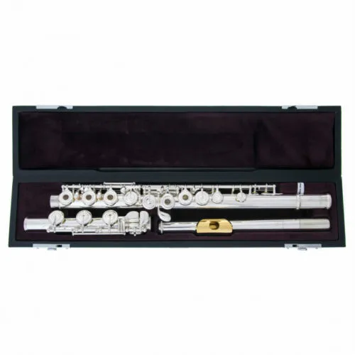 

Brand New C Tone Metal Flute 372H Cupronickel Tube Sliver Plated Surface With B Foot Split Instrument With Case