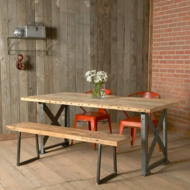 Madera de American vintage silla de mesa de comedor, hierro forjado ... Madera de American vintage silla de mesa de comedor, hierro forjado ...