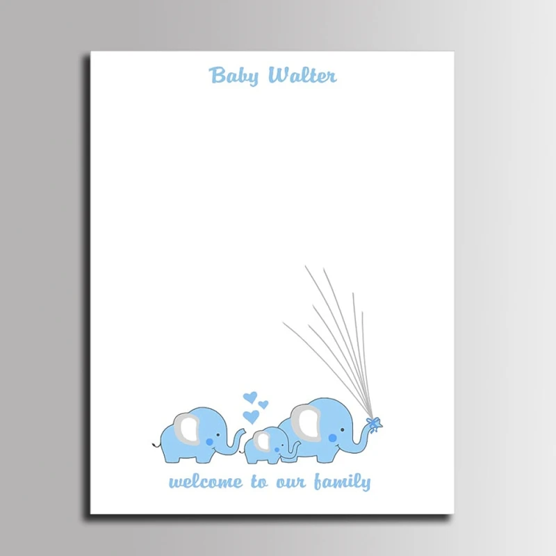 baby shower fingerprint elephant