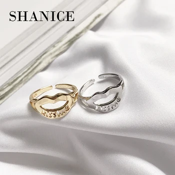

SHANICE Europe and the United States new S925 sterling silver ring fashion KISSME lip opening ring christmas gift