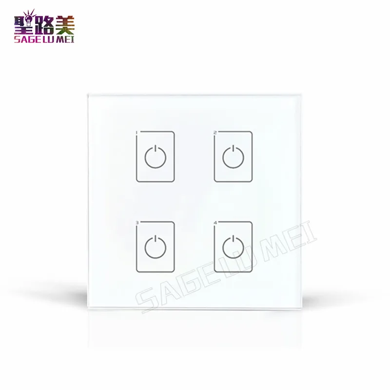 

LTECH DA4 Wall Mount Touch Panel 4CH 4 Channel Control On/Off Switch Dimmer LED Controller DALI Series for LED Light lamp panel