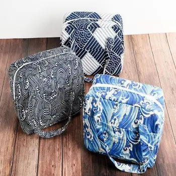 

New Creative Delicate Lunch Bag High Quality Tote Thermal Insulation Stripe Pattern Travel Picnic Lunch Bag