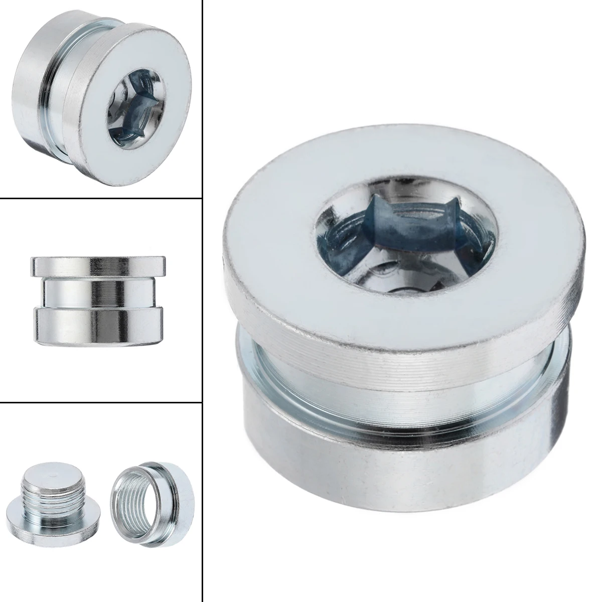 2Pcs/Set O2 Oxygen Sensor Stepped Mounting Boss And Plugs M18 X 1.5 Oxygen Sensor Fittings Steel Weld Bung Accessories