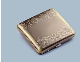 

bronze flore cigarette case Chinese vintage metal cigarette holder box for 20pcs cigarettes creative Smoking gift tobacco box