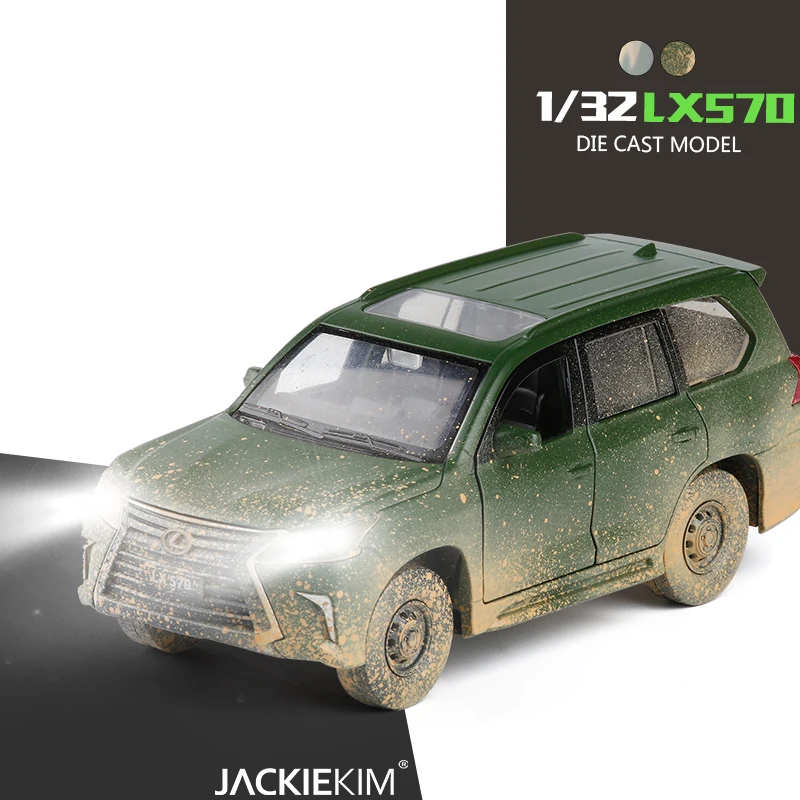 1:32 LEXUS LX570 модель внедорожника из сплава, военный внедорожник, модель автомобиля со звуком, светильник для детей, коллекция подарков