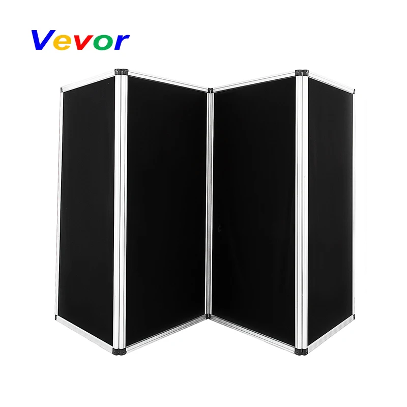 Pantallas VEVOR Pantalla de exposición comercial retráctil 4 paneles Panel de pantalla 110x47 pulgadas marcos de aleación de aluminio divisores de sala plegables