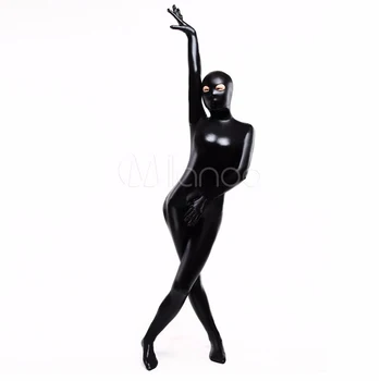 

High Quality Adult Womens Sexy Halloween Red/Black Shiny Metallic Cosplay Costumes Female Lycra Zentai Costume Full Bodysuit