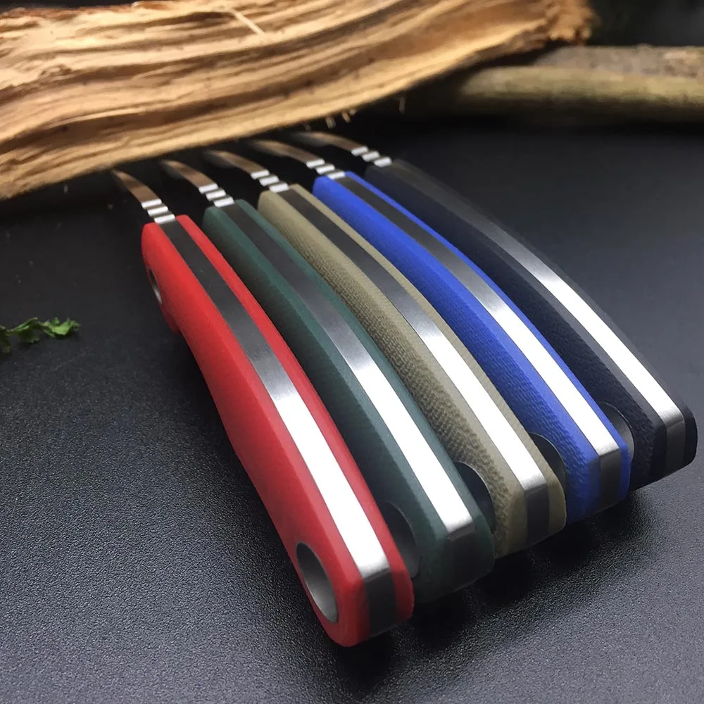 TONIFE HKT2018 Squirrel 7Cr17 Blade G10 Handle portable rescue knives Camping survival fixed knife K sheath hunting neck Knives