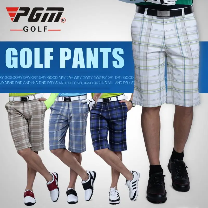 PGM Golf Authentic Men Golf Plaid Shorts Male Golf Summer