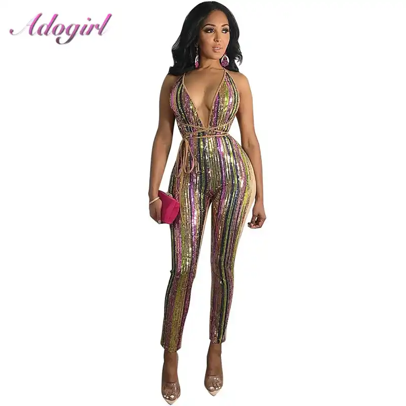 striped colorful jumpsuit