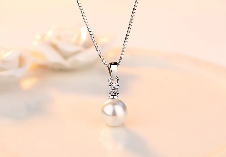 925 пробы Серебряное ожерелье с циркониевым жемчугом, ожерелье без цепи, s& Кулоны для женщин, хорошее ювелирное изделие, ожерелье VNS8021