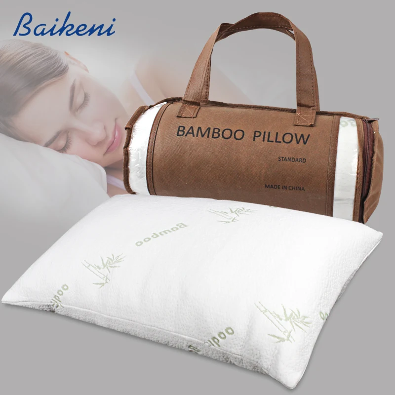 

60*40CM Bread Shredded Memory Foam Pillow Cervical Vertebra Neck Pillow Bedding Compress Pillow with Bamboo Fiber Pillowcase