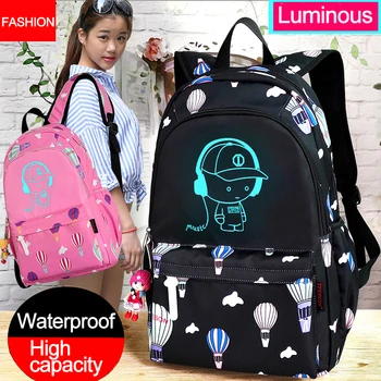 

Anime Luminous School Bags Waterproof School Backpack For Teenagers Bagpack Children Backpack For Boy Student Casual Travel Bag