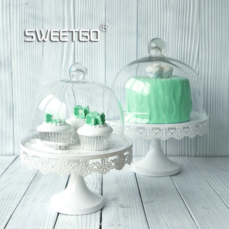Glass dome Cupcake stand display holder cake tools cake dessert plate