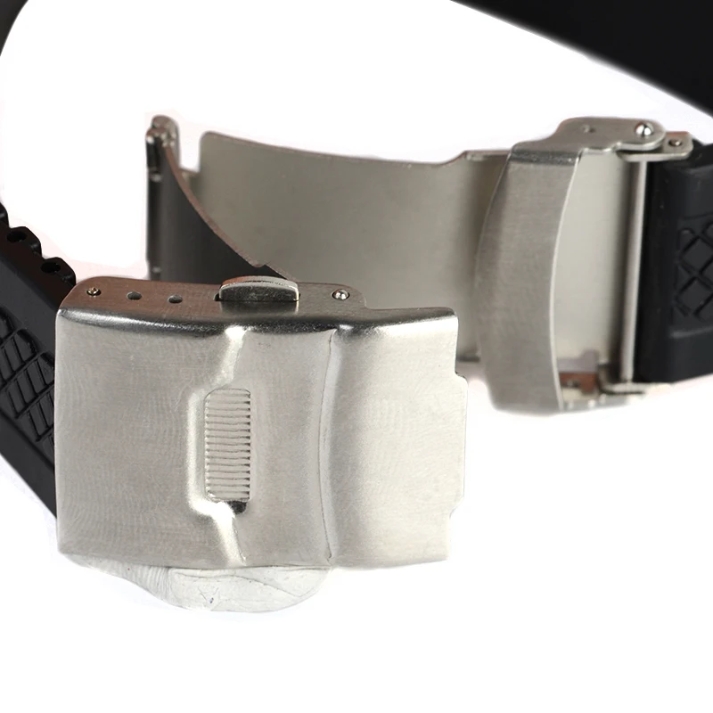 Shellhard 3Styles Sports Watch Band Waterproof Plastic Watch Band 20mm 22mm 24mm Black Watch Strap Deployment Buckle Bracelet