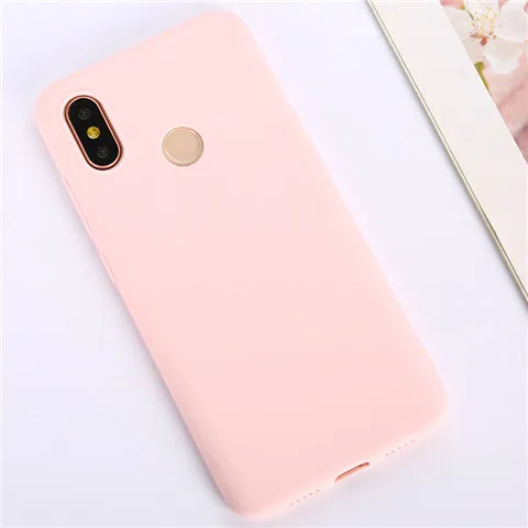 Цветной ТПУ силиконовый чехол для Xiaomi Redmi Note 4X5 Pro Red mi 6 Pro 6A 5 Plus матовый чехол для Xiao mi 8 SE mi A2 Lite A1 - Цвет: Pink