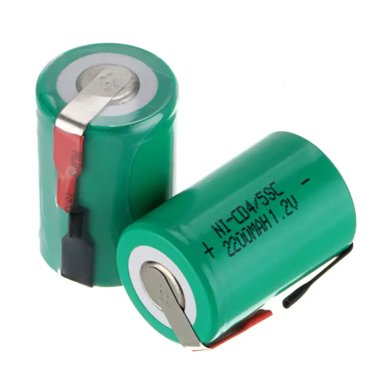 4PCS 2200mAh 4/5 SC Ni-CD Battery 1.2V Sub C batteries with tab for Power Tools power tool battery