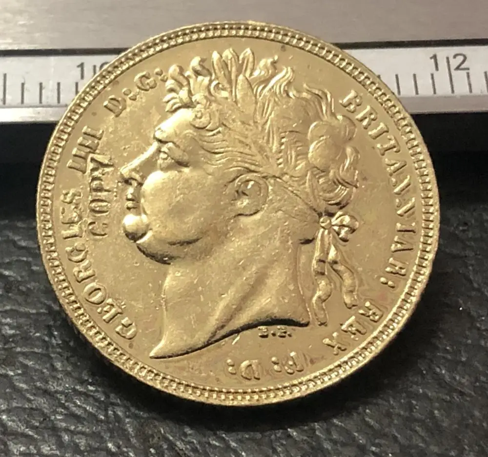 

1821 United Kingdom 1 Sovereign - George IIII .9999 pure Gold Plated Copy Coin