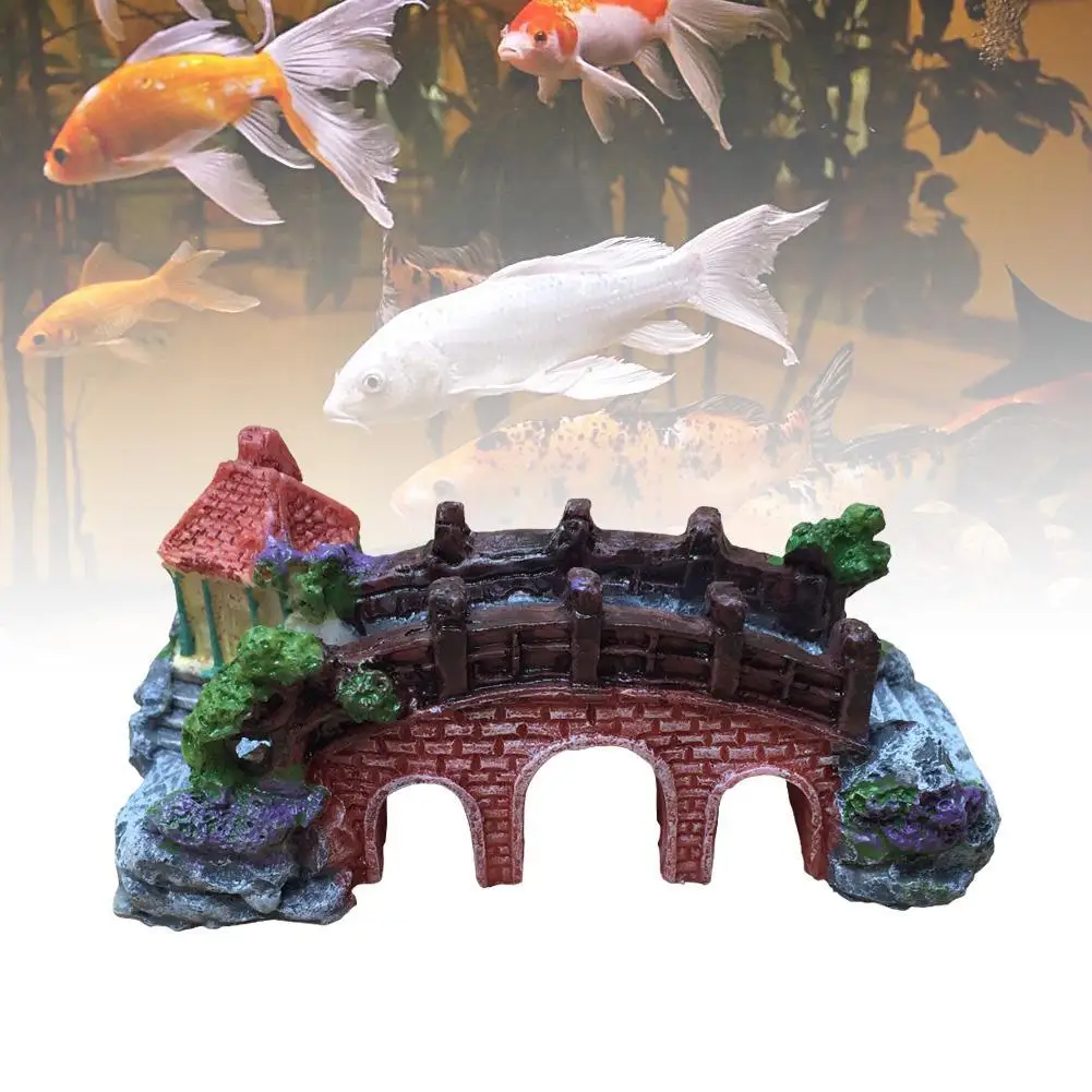 Aquarium Classic Arch Bridge For Fish Tank Cave Ornament Decor Landscape Underwater Decor