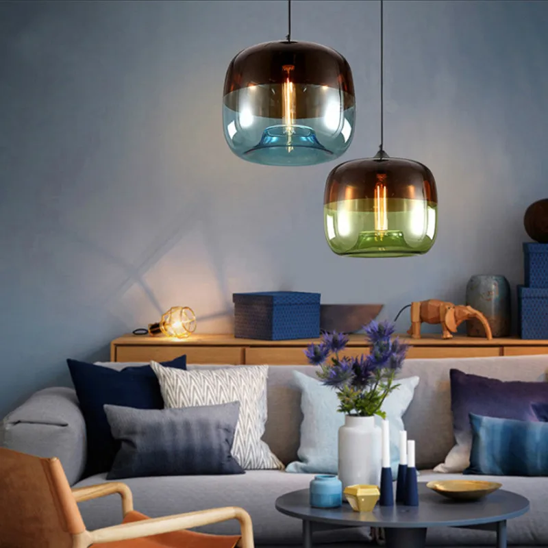 

Eusolis Modern Art Deco Kleurrijke Opknoping Glazen Pendant Lights Lustres De Glass Sala De Jantar Luces Decorativas Luminaires