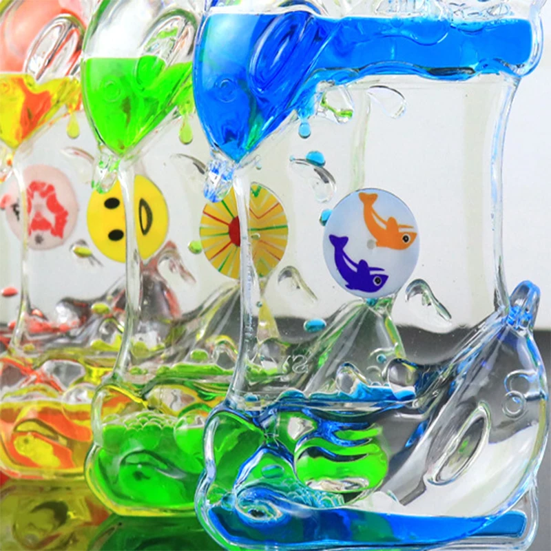 Акриловые песочные часы, таймер, дельфин, капля масла, утечка жидкости ...