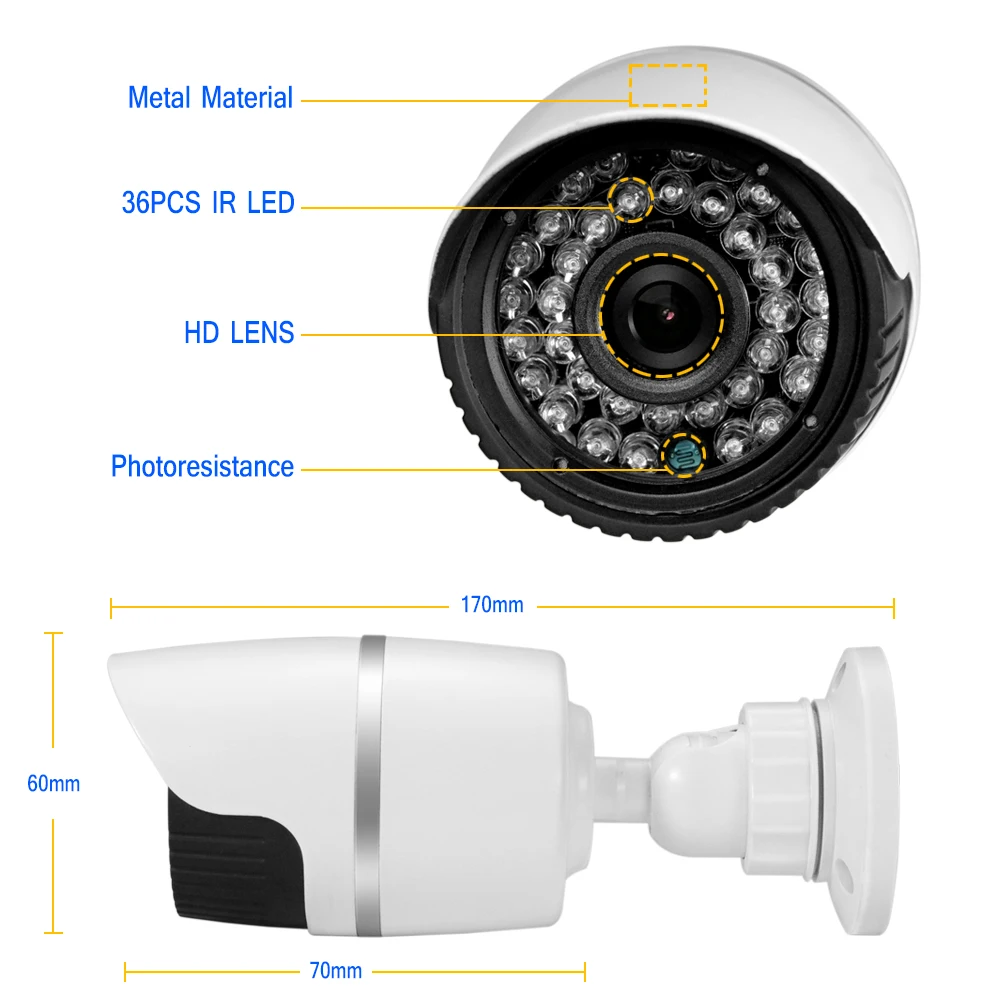 HJT H.264 Full-HD 1080P 2.0MP слот для sd-карты сетевая камера P2P 36IR камера видеонаблюдения с ночным видением белая камера наблюдения движения Onvif 2,1