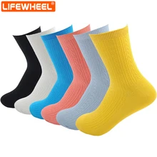 LifeWheel/женские носки из бамбукового волокна, супер мягкие влагоотводящие, антибактериальные, средней длины, повседневные хлопковые носки, 6 пар/лот