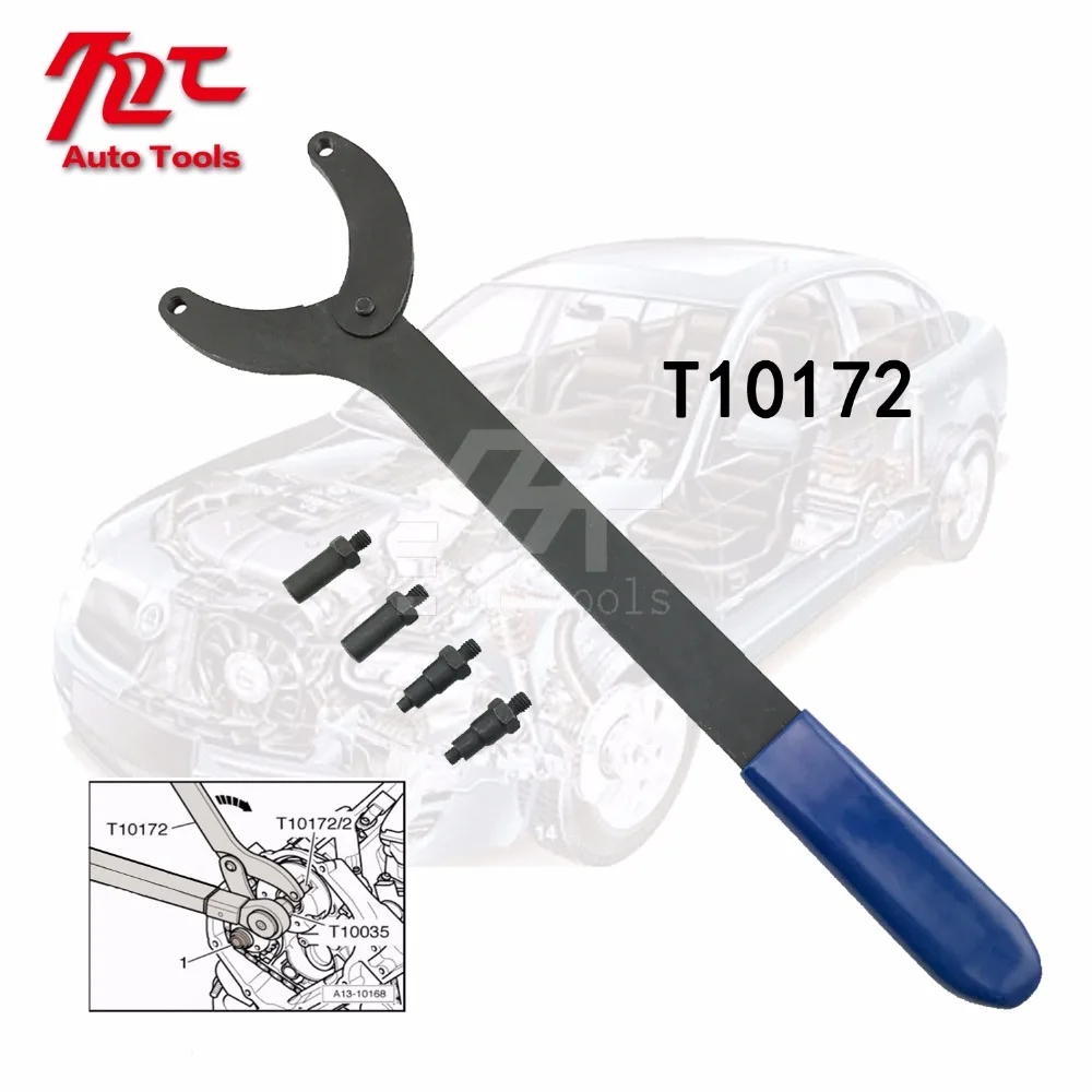 Timing Belt Change Tool Against Timing Pulley Holder Tool VW Golf VAG 3036 T10172