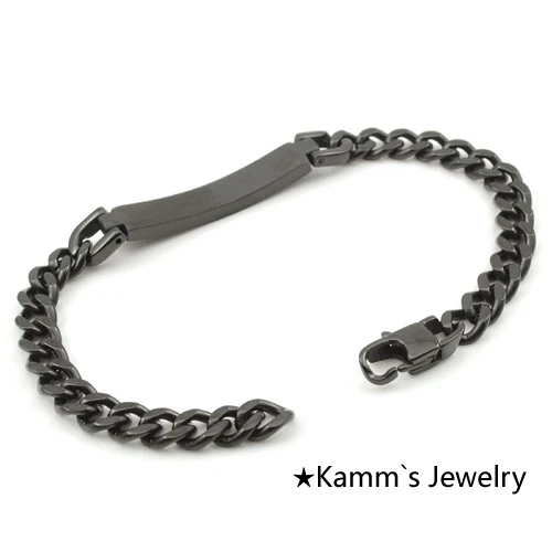 

Black 316L Stainless Steel Mens Bike Chain ID Bracelet Jewelry 2015, Heavy Cool, For Biker, Gift, Wholesale Free shipping,KB389