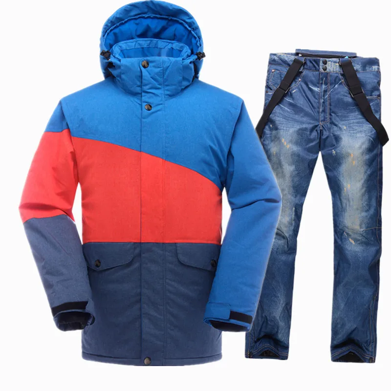 SAENSHING العلامة التجارية بدلة تزلج الرجال على الجليد الدعاوى للماء يندبروف سترة تزلج على الجليد الثلوج مجموعة سوبر الدافئة التزلج الرياضية