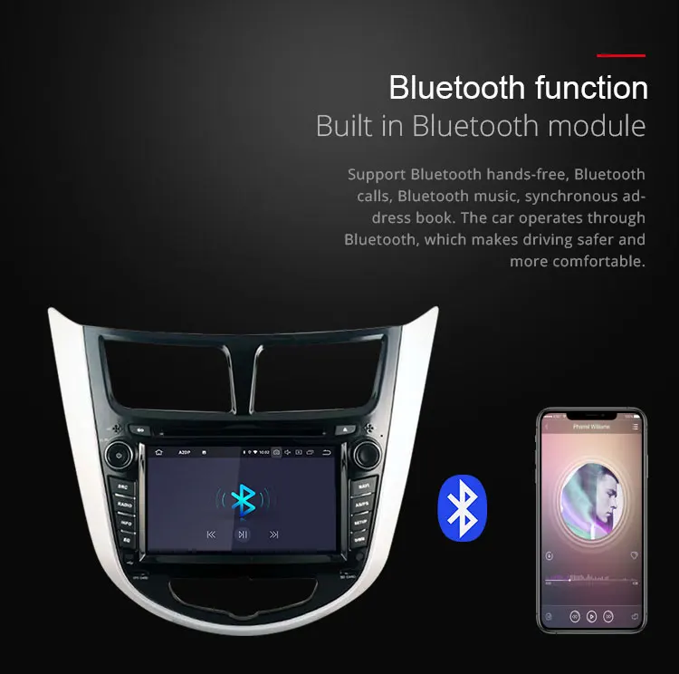 Discount TOPBSNA Android 9.0 Car Multimedia Player For Hyundai Solaris accent Verna i25 GPS Navigation 1 Din Car Radio Video Stereo Audio 6