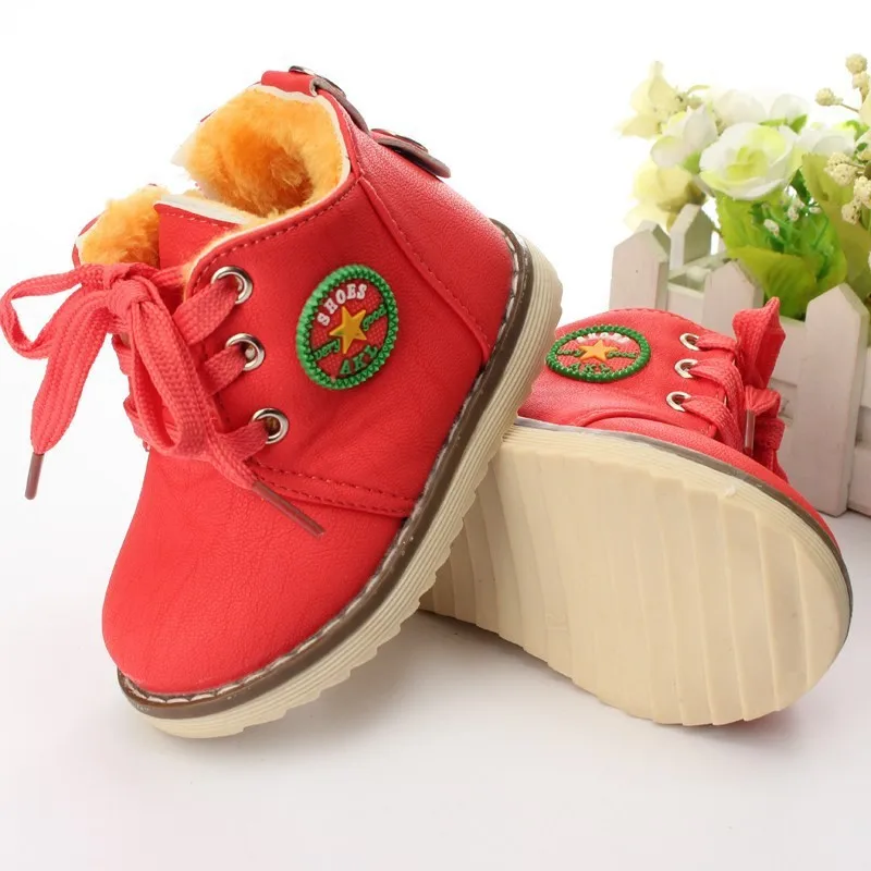 Г. детские осенне-зимние ботинки детские теплые зимние ботинки качественная Нескользящая Классическая обувь для мальчиков и девочек, size26-30