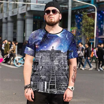 

2018 summer new Short-sleeved high-end boutique Large size men's T-shirt men's trend of Individual trade clothes Size 5XL 6XL
