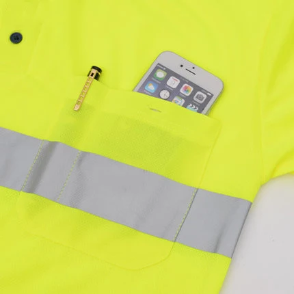 Hi Viz Safety Work polo shirt work polo shirt reflective High Visibility Long Sleeve Polo workwear Shirt