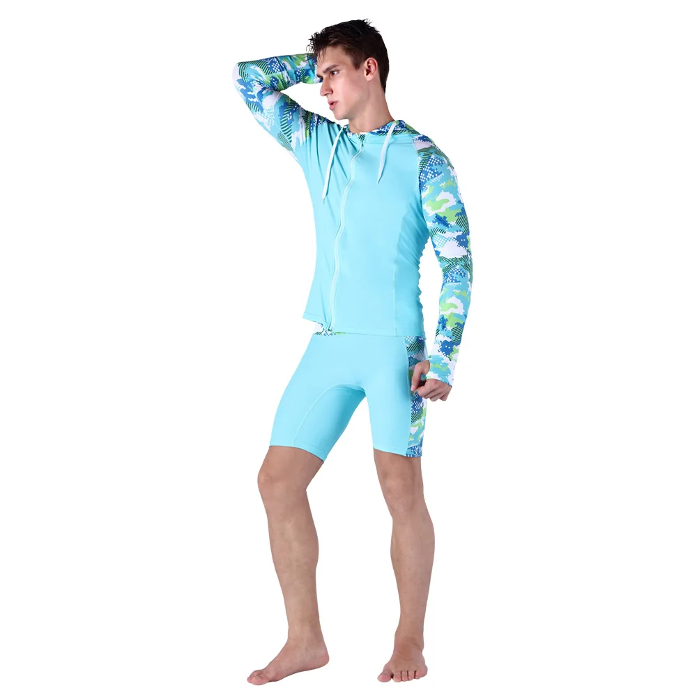 Couple Beach Wear Man Surfing Rash Guards Wetsuit Suit Long Sleeve Zip