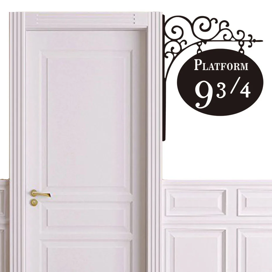 

Harry Potter Wall Sticker Platform 9 3/4 door Decal DIY Art Mural For Kids boys nursery Room Vintage Home Decor Door Sticker