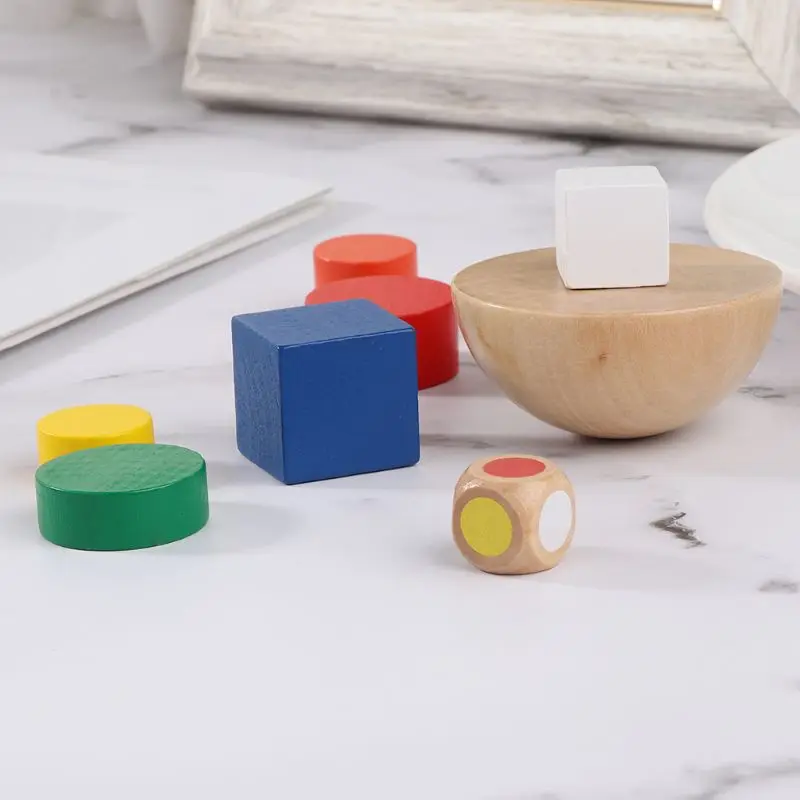 

1set Balance Puzzle Board Games for Children Montessori Building Blocks Board Game Family Party Gift Education Table Games qiang