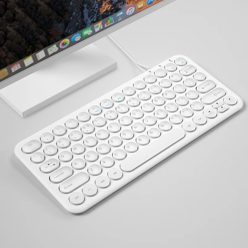 Najtaniej Mini przewodowy a wielu kolor, cicha klawiatura okrągły guzik ergonomia klawiatura do gier dla Macbook Lenovo Dell Asus HP laptop klawiatura dla graczy Gamer