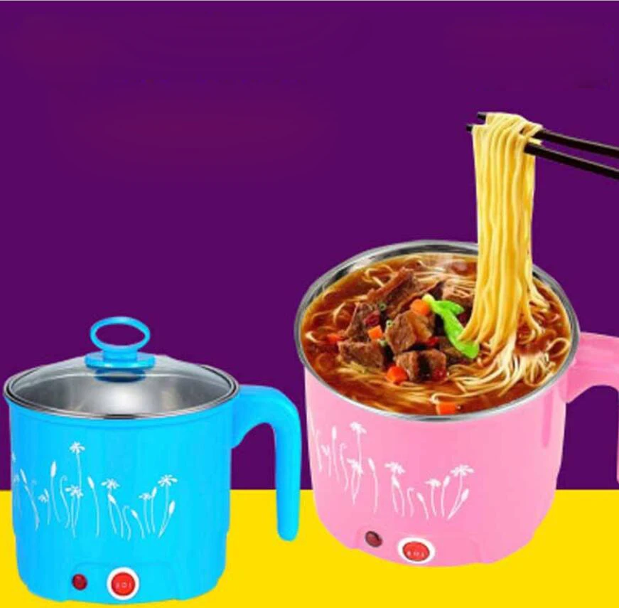 Multi-function электрическая сковорода с длинной ручкой лапша риса плита теплоизоляция пособия по кулинарии горшок Пан еда контейнер электрическое отопление Ланчбокс