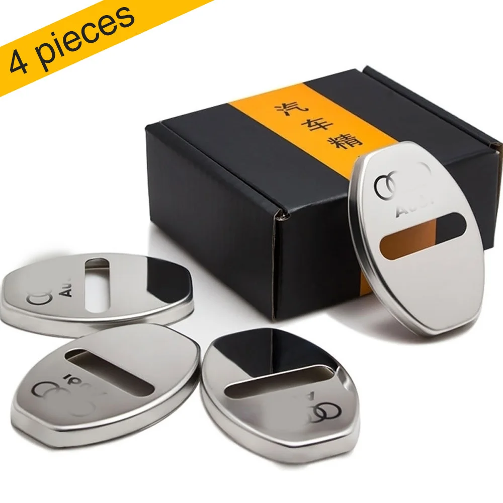 

4pcs Car Door Lock Cover for Auoi Sline A6 C6 A3 A1 B6 B8 B7 A5 A7 A8 TT RS Q5 Q7 S3 S4 S5 S6 S7 S8 Door Sticker Car Accessories