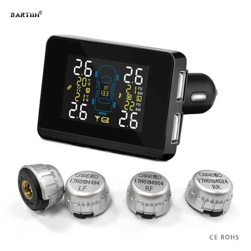 Vehicle Mounted Special Tire Pressure Monitor TPMS Alarm Device LCD